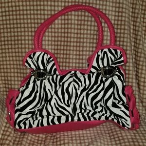 Pink Zebra Purse